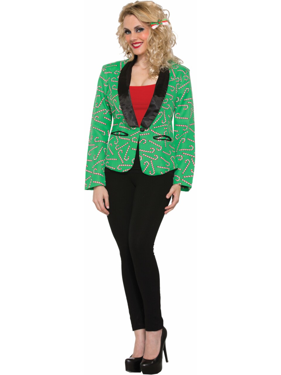 Adult&#x27;s Womens Candy Cane Suit Jacket Blazer Costume